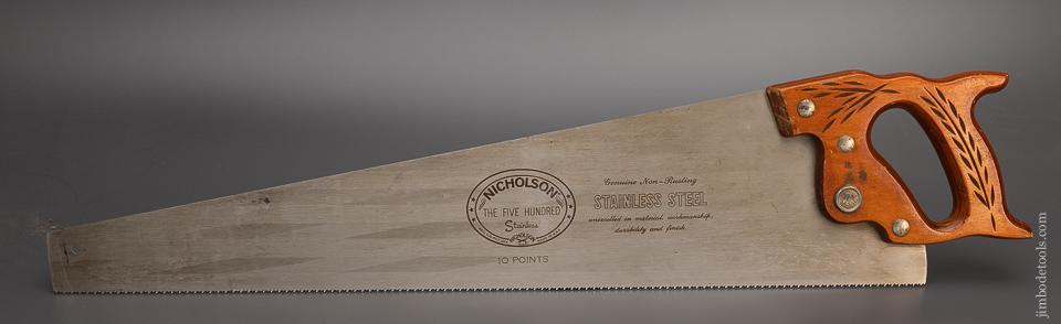 NICHOLSON “THE FIVE HUNDRED” Stainless Steel Hand Saw - 99356