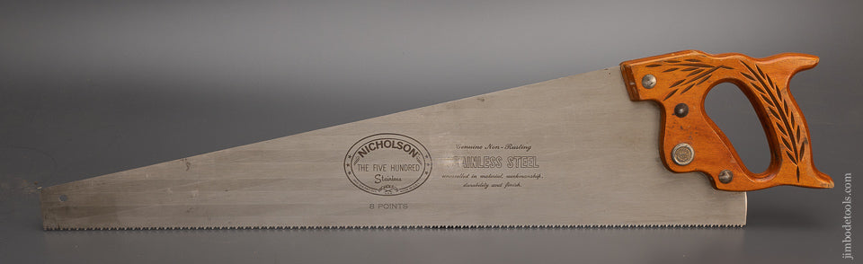 Mint NICHOLSON “THE FIVE HUNDRED” Stainless Steel Hand Saw - 99360