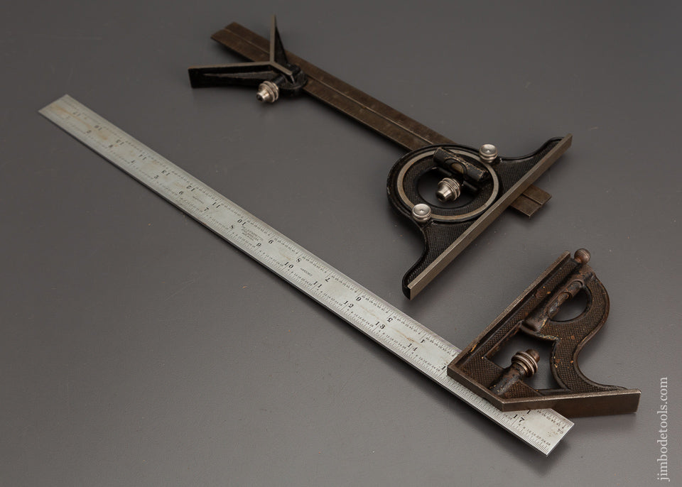 STARRETT Set Combination Square with Protractor & Center Finder 18 Inc ...