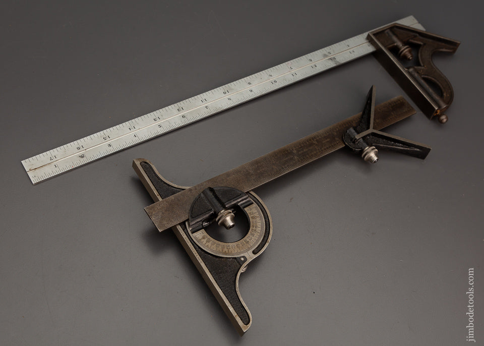 STARRETT Set Combination Square with Protractor & Center Finder 18 Inc ...