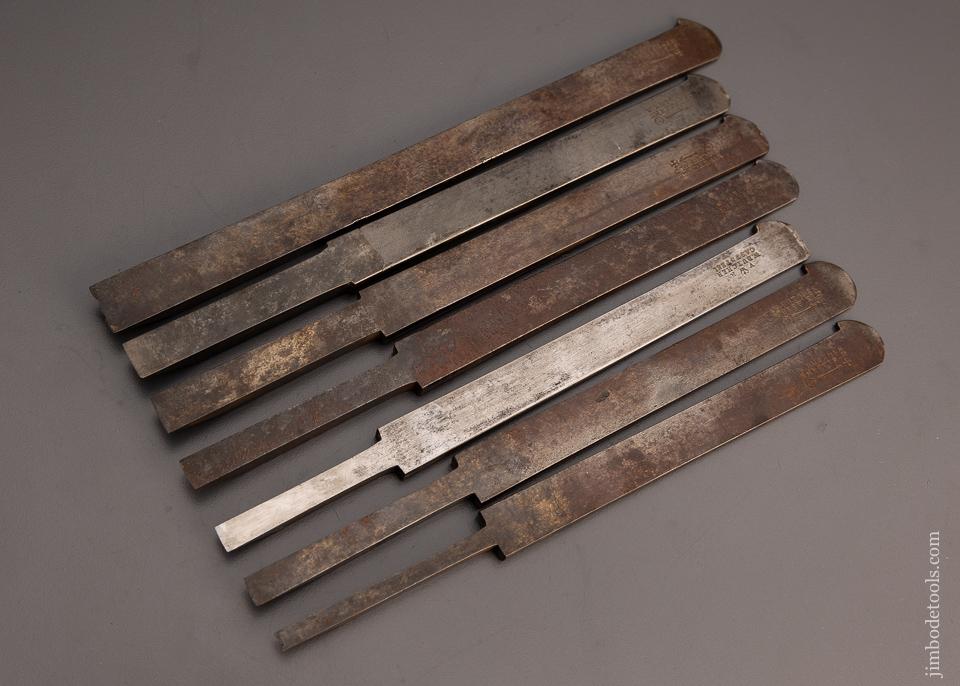Excellent Set of 7 Plow Plane Irons by W. BUTCHER - 99441