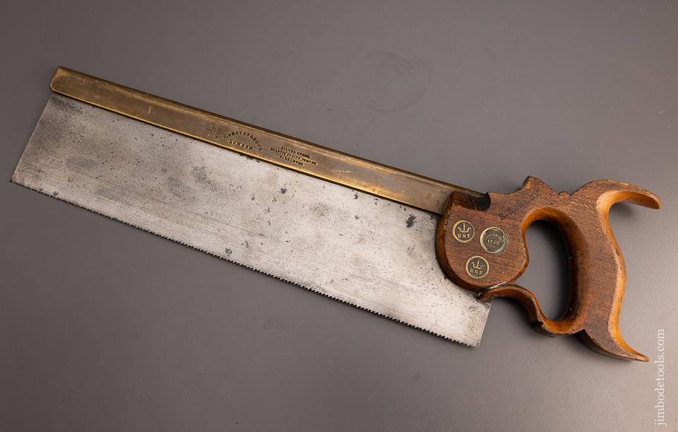Spectacular Triple Medallion GROVES 1770 Brass Back Tenon Saw - 99554