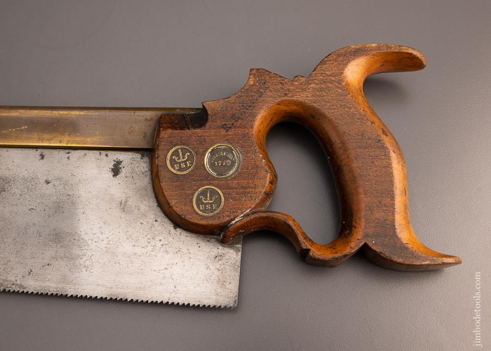 Spectacular Triple Medallion GROVES 1770 Brass Back Tenon Saw - 99554
