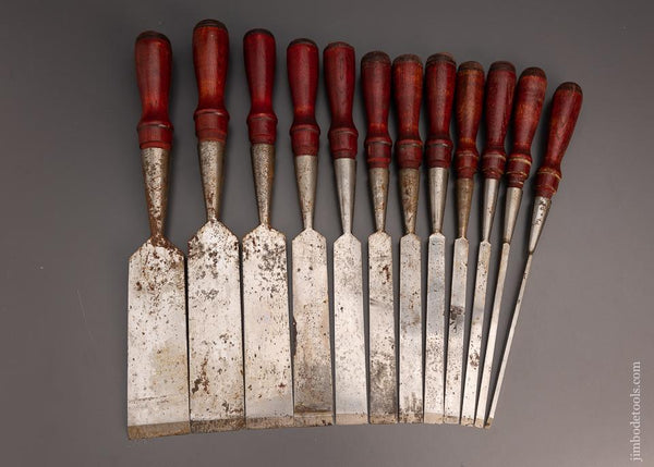 Fine & Complete Set of 12 CLEAR CUT Socket Firmer Chisels - 99566