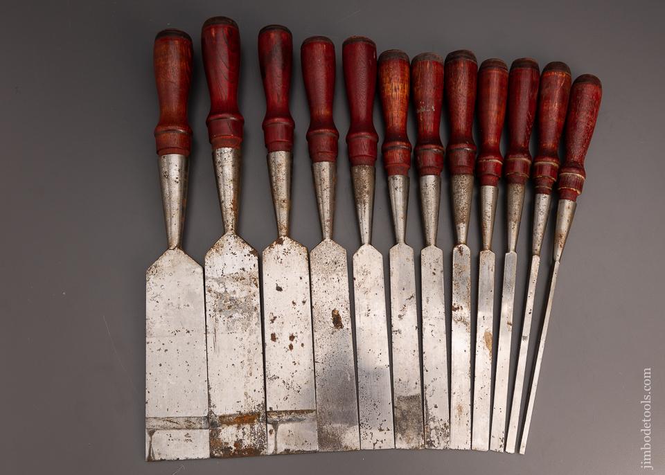 Fine & Complete Set of 12 CLEAR CUT Socket Firmer Chisels - 99566