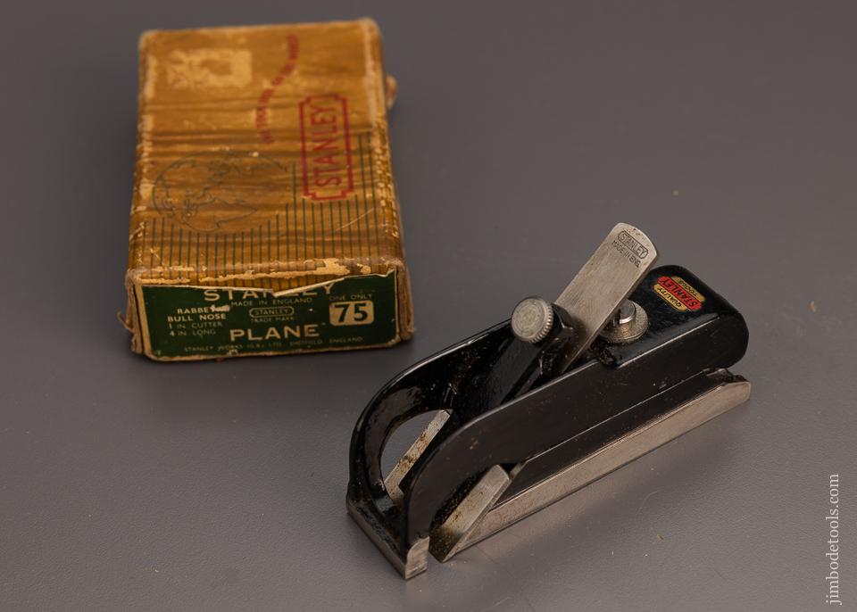 STANLEY No. 75 Bullnose Rabbet Plane Near Mint in Box with Decal - 99572