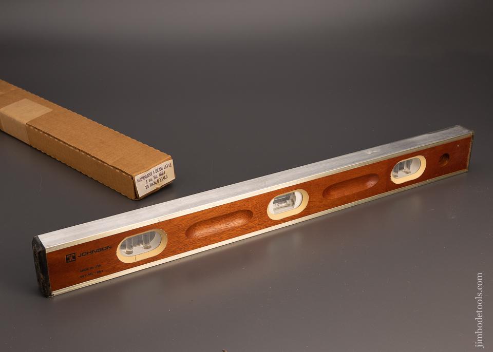 24 Inch JOHNSON Mahogany I-Beam Level Mint in Box - 99756