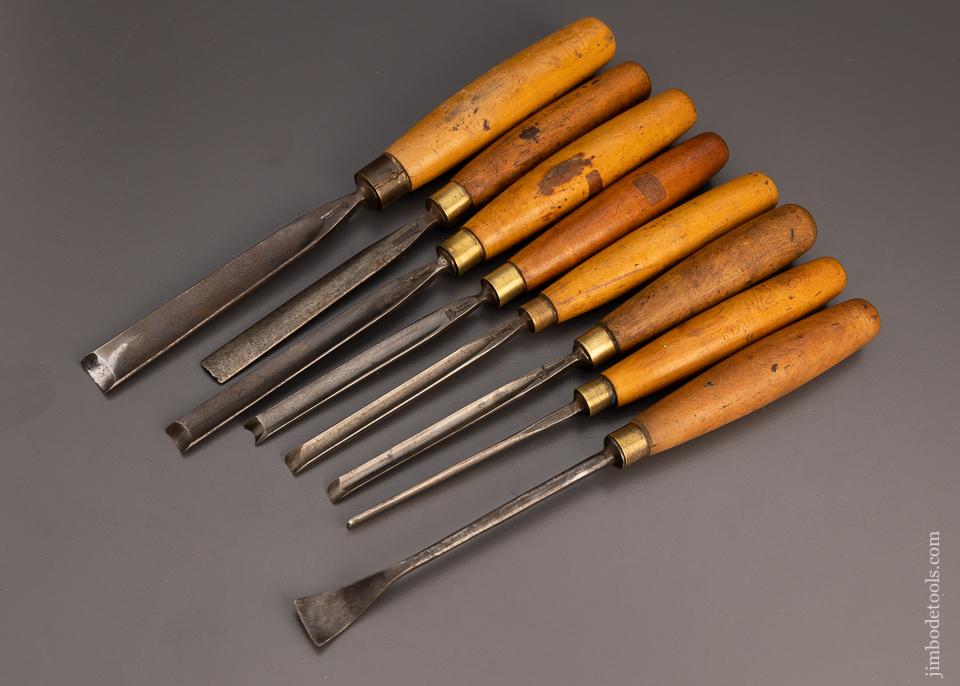 8 Assorted Makers Boxwood Handle Carving Chisels - 99776