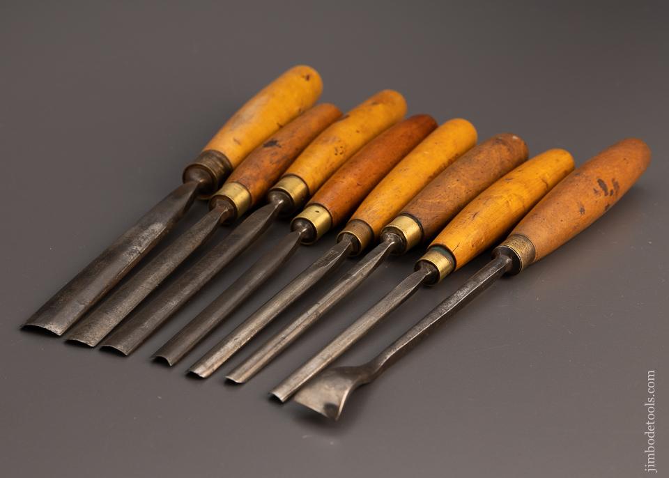 8 Assorted Makers Boxwood Handle Carving Chisels - 99776