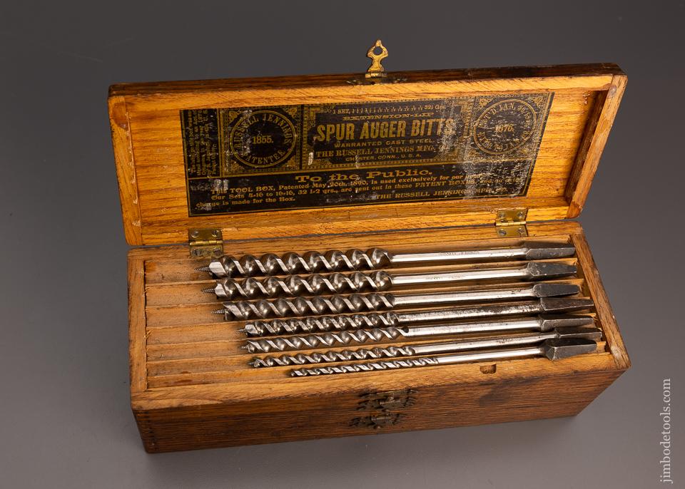 RUSSELL JENNINGS Auger Bits EARLY 14 Bit Set in Original Three Tiered Box - 99792