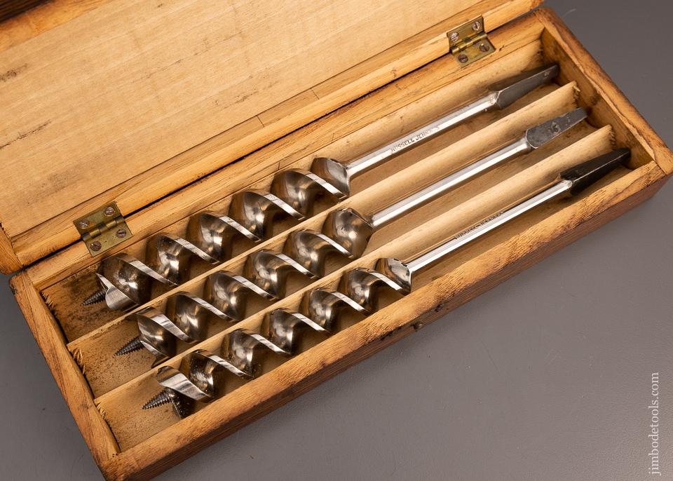 RUSSELL JENNINGS Auger Bits EARLY 14 Bit Set in Original Three Tiered Box - 99792