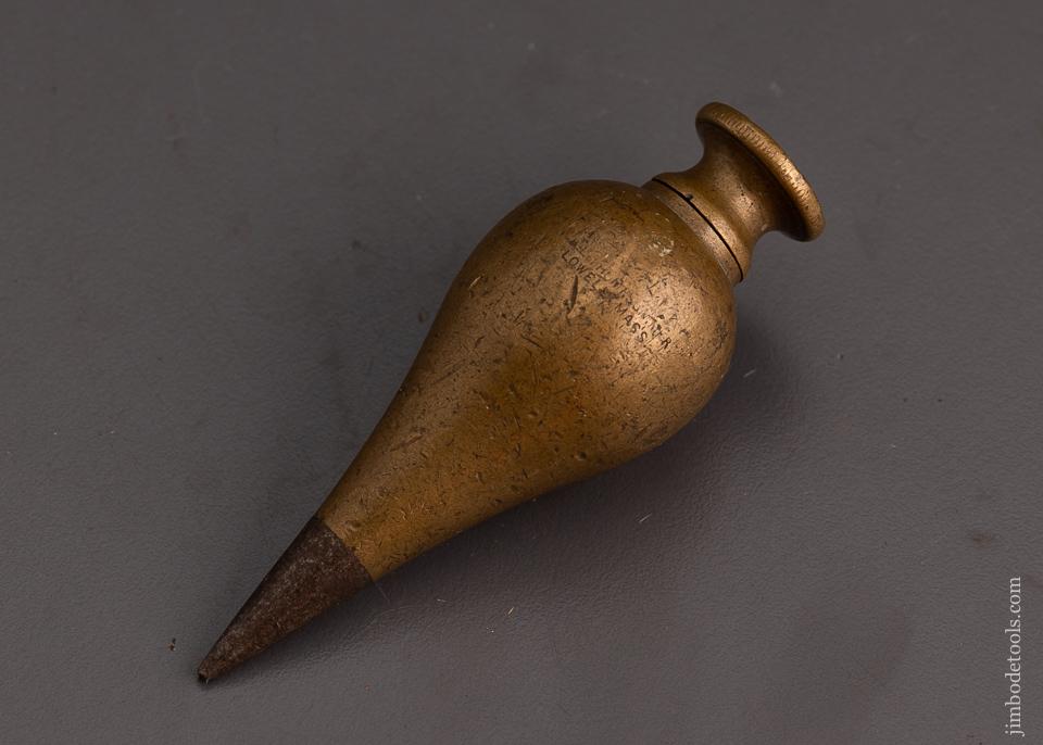 Rare Signed THOMPSON Lowell Mass. Brass Plumb Bob - 99822