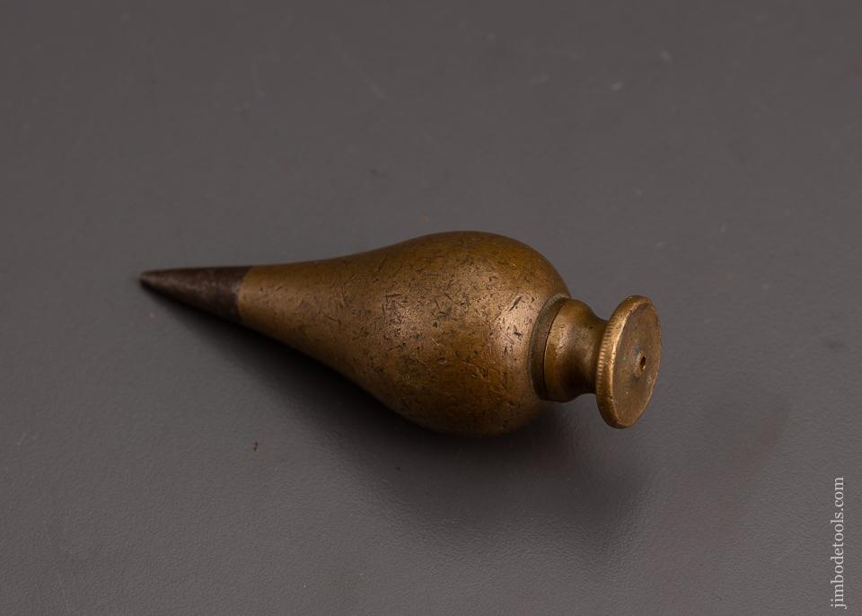 Rare Signed THOMPSON Lowell Mass. Brass Plumb Bob - 99822