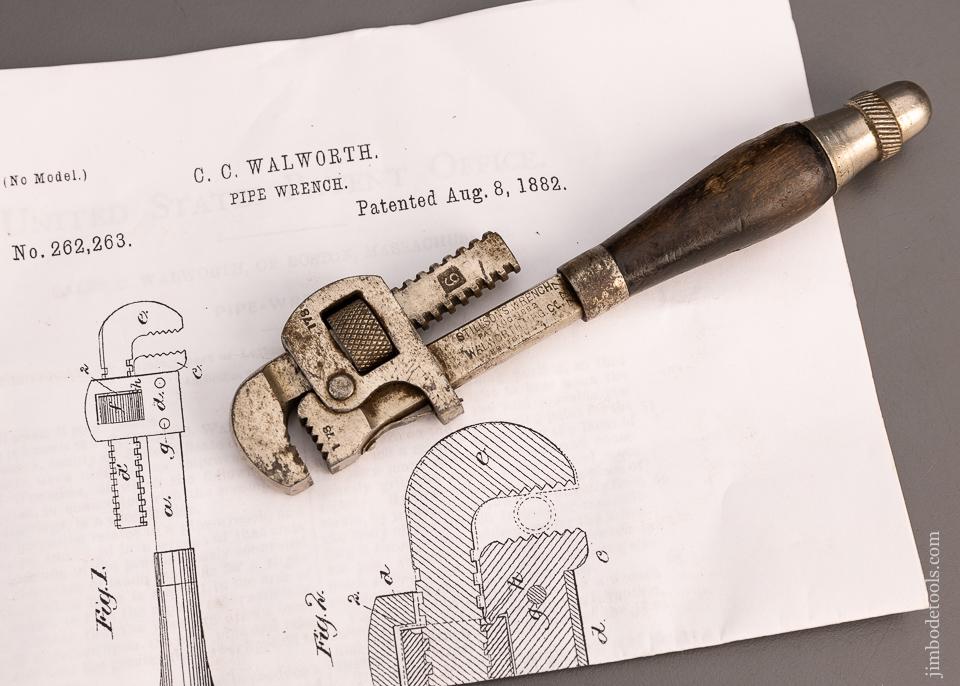 Rare Combination Tool Wrench and Screwdriver WALWORTH Patent 1882 Tiny 6 Inch Fine - 99845