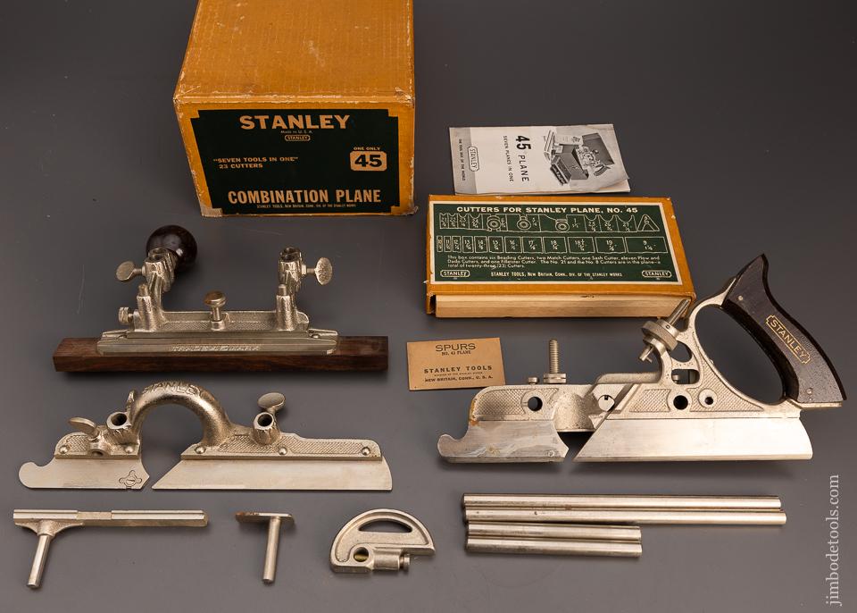 Mint Unused 100% Complete STANLEY No. 45 Combination Plane in Original Box - 99957