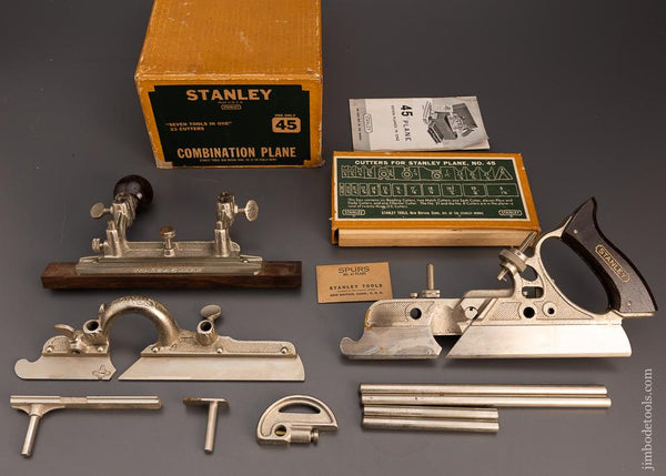 Mint Unused 100% Complete STANLEY No. 45 Combination Plane in Original Box - 99957
