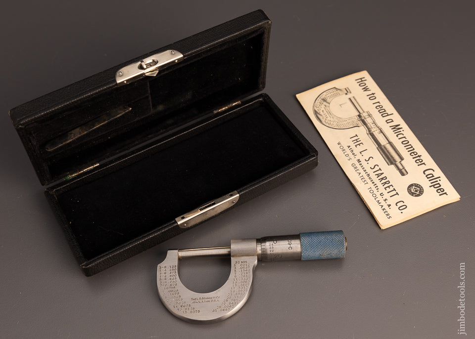 Mint in Box STARRETT No. 209-C Micrometer 1 Inch - 99995
