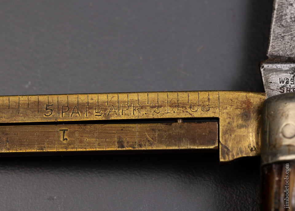 Rare Patented Knife Folding Rule Combination Tool APRIL 21, 1868 GEORGE WOLSTENHOLM - EXCELSIOR 95959 - AS OF DEC 15