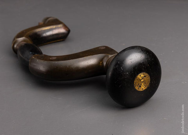 RARE One of Six Known MATHIESON 1866 PATENT Ebony and Gunmetal Frame Spring Lock Brace with Closed Brass Frame - EXCELSIOR 94187