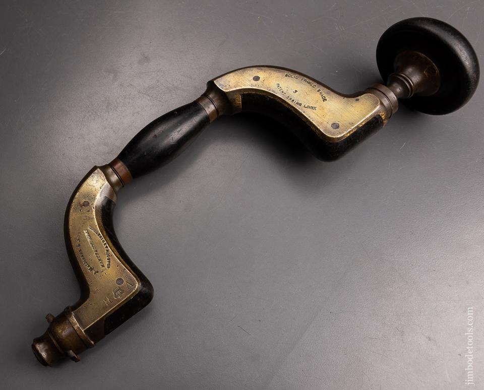 RARE One of Six Known MATHIESON 1866 PATENT Ebony and Gunmetal Frame Spring Lock Brace with Closed Brass Frame - EXCELSIOR 94187