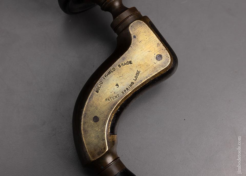 RARE One of Six Known MATHIESON 1866 PATENT Ebony and Gunmetal Frame Spring Lock Brace with Closed Brass Frame - EXCELSIOR 94187