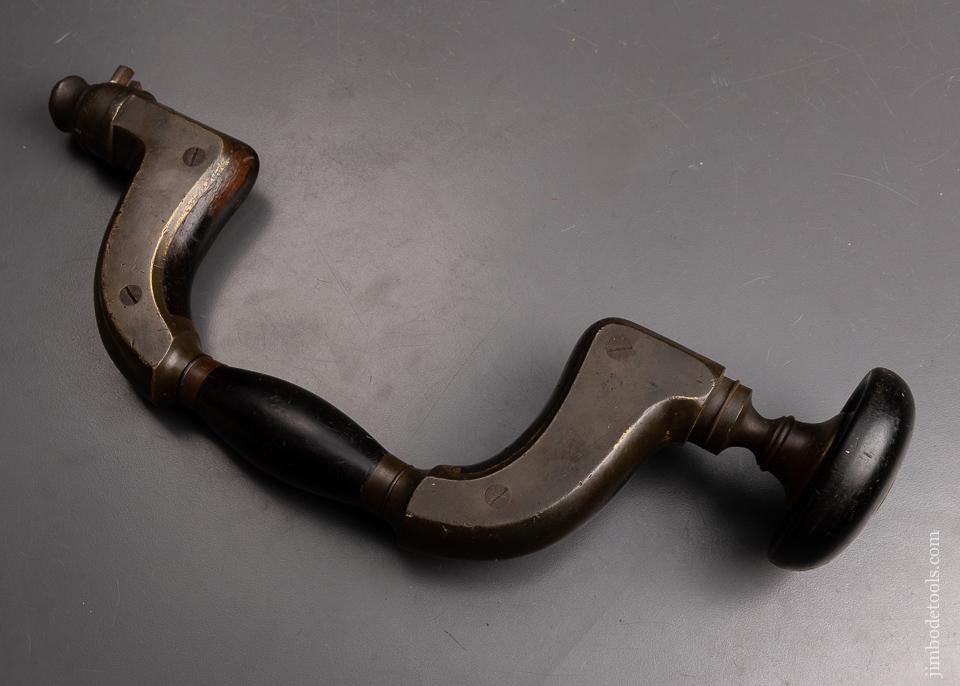 RARE One of Six Known MATHIESON 1866 PATENT Ebony and Gunmetal Frame Spring Lock Brace with Closed Brass Frame - EXCELSIOR 94187