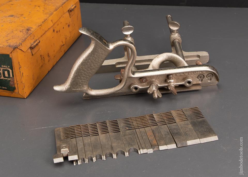 STANLEY NO. 50 Light Combination Plow Plane 100% COMPLETE in Original Tin Box - EXCALIBUR 19