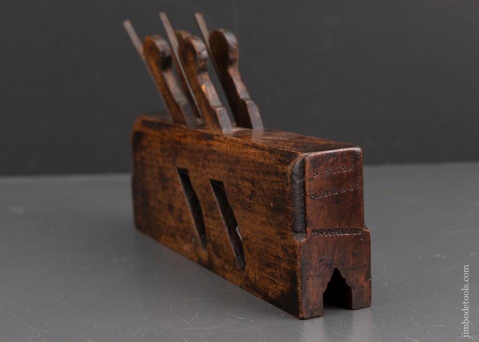 Rare! NELSON (1750-1868) Quadruple Iron Gothic Sash Moulding Plane FINE - EXCALIBUR 28