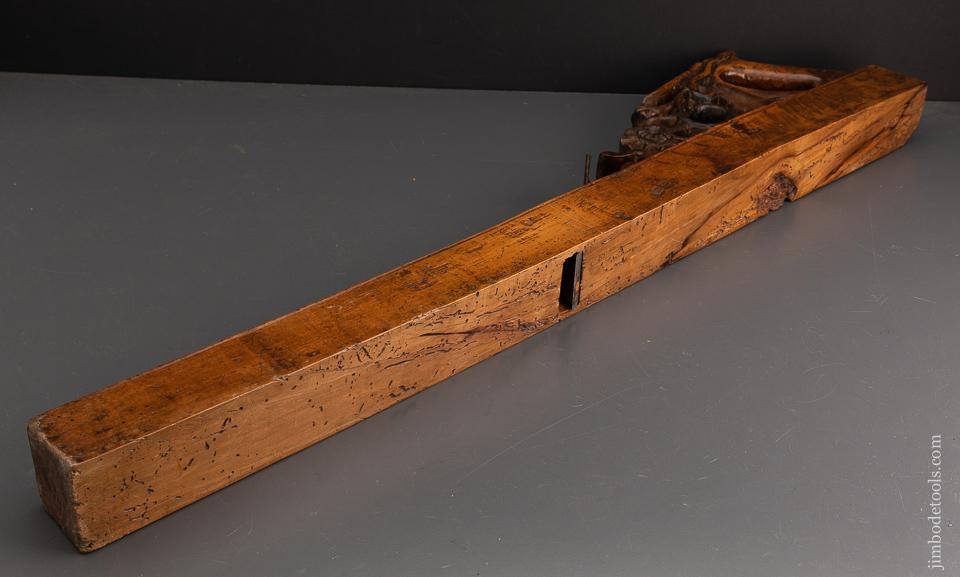 Remarkable! 18th Century French Jointer Plane 32 1/2 inches! With Amazing Carved Handle - EXCALIBUR 9