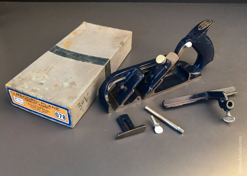 RECORD No. 078 Duplex Rabbet Rebate Plane Complete in Original Box - 92663
