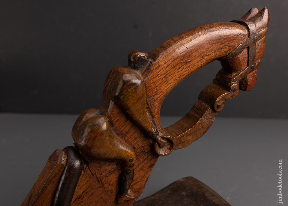 Magnificent Horse & Jockey Carved Stirrup Adze - EXCELSIOR 95442