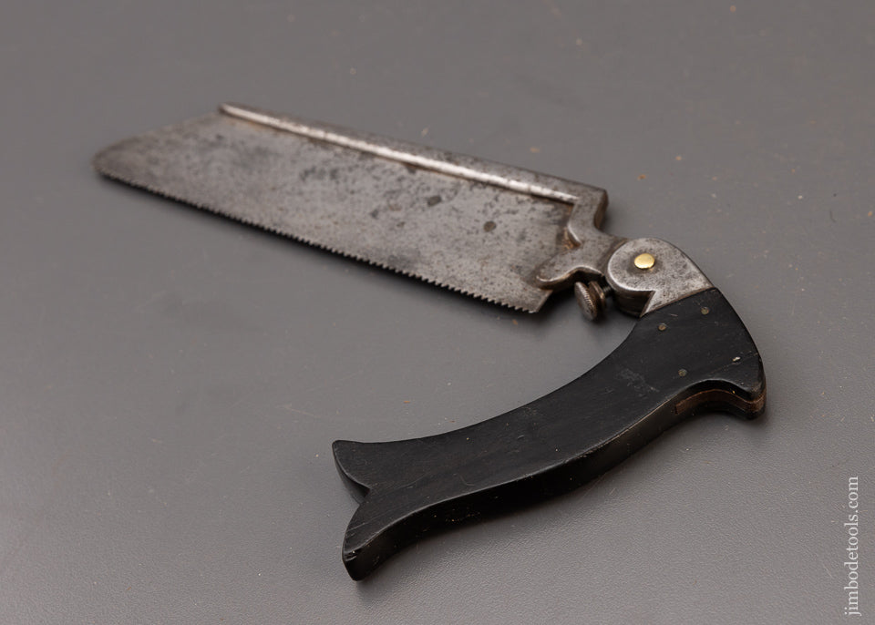 Civil War Era Pre-Sterilization Folding Amputation Saw with Ebony Handle - EXCELSIOR 110805