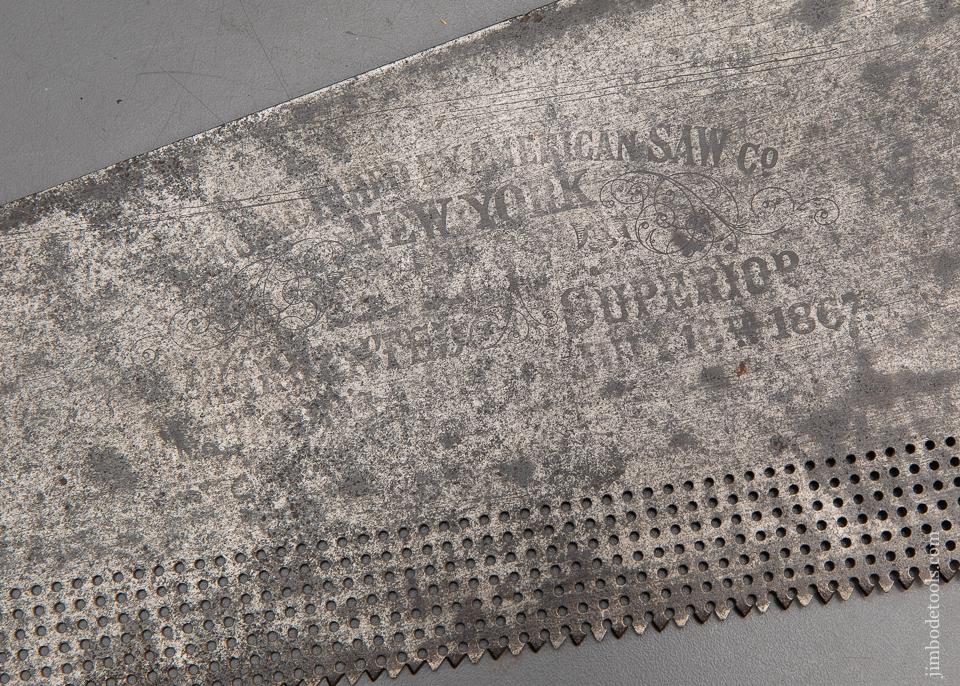 RARE Emerson Patent Perforated Saw by AMERICAN SAW CO. NY 1867 - EXCELSIOR 96155