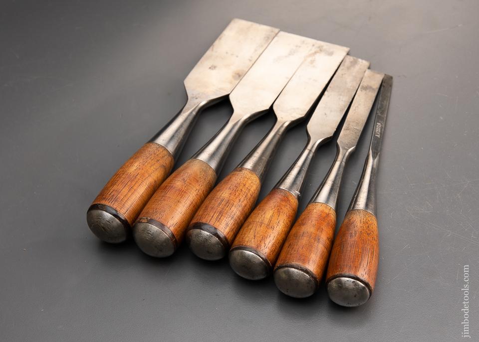 Magnificent Set of Six STANLEY No. 50 EVERLASTING Chisels (Set No. 120) With Decals - EXCALIBUR 117