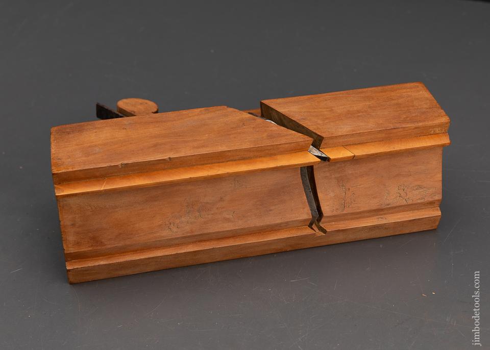 Phenomenal Applewood 3 3/8 inch wide Complex Moulding Plane Great Mark T.J. MMASTER - EXCELSIOR 96183