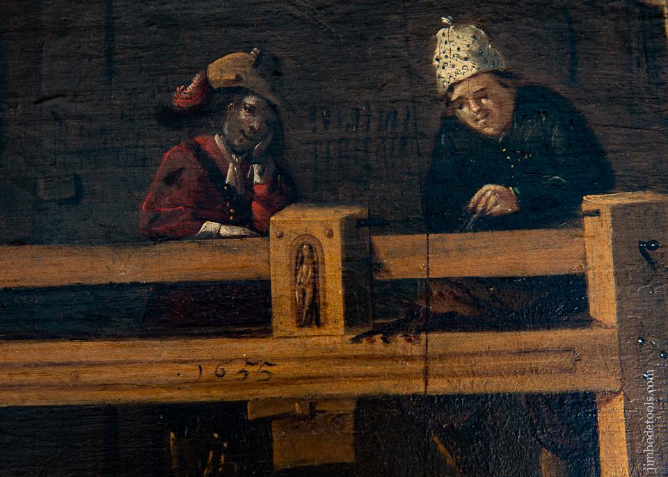 Unprecedented! 17th Century Oil Painting of a Wood turner's Workshop and Lathe DATED 1655 - EXCELSIOR 94184