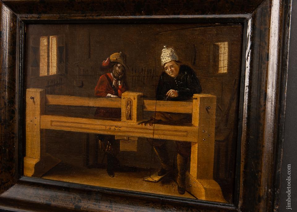 Unprecedented! 17th Century Oil Painting of a Wood turner's Workshop and Lathe DATED 1655 - EXCELSIOR 94184