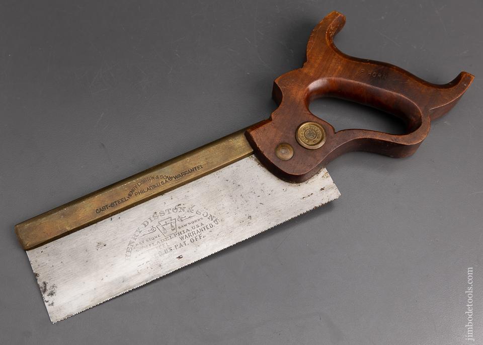 Fabulous Vintage DISSTON 8 inch Brass Back Saw - EXCELSIOR 95539