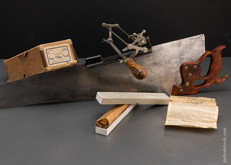 Stearns Patent Saw Filer With New Box of SIMONDS Saw Files -79457