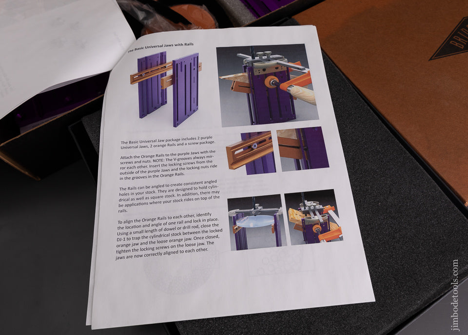 BRIDGE CITY TOOL WORKS No. DJ-1 Drilling Jig Universal Jaw Kit with Extension Plates in Box - 103456