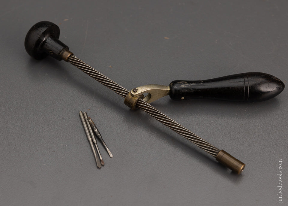 Rare HOLTZAPFFEL Miniature Ebony Archimedes Drill with Bits in Handle - 104281