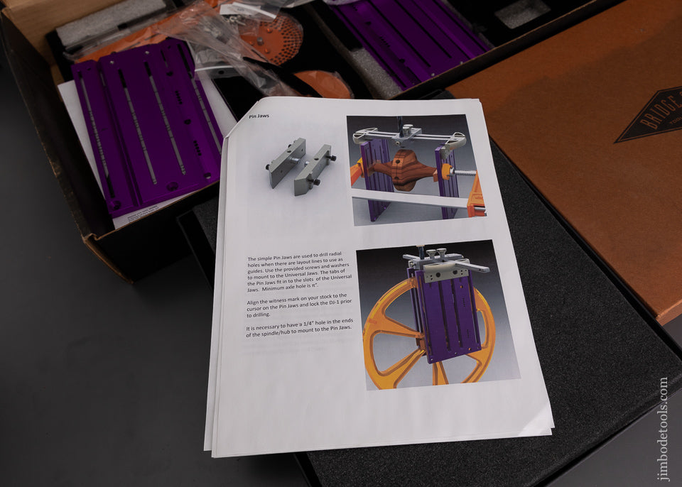 BRIDGE CITY TOOL WORKS No. DJ-1 Drilling Jig Universal Jaw Kit with Extension Plates in Box - 103456