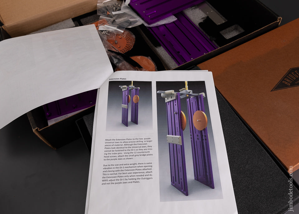 BRIDGE CITY TOOL WORKS No. DJ-1 Drilling Jig Universal Jaw Kit with Extension Plates in Box - 103456