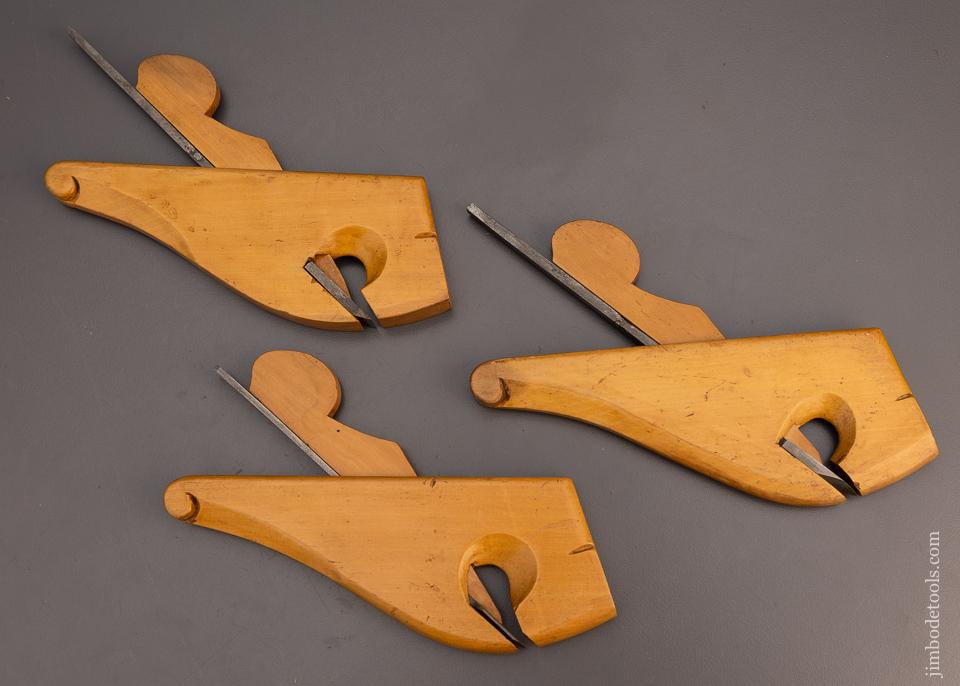 Sweet Set of Three Boxwood Coach Maker's Molding Planes - EXCELSIOR 100289