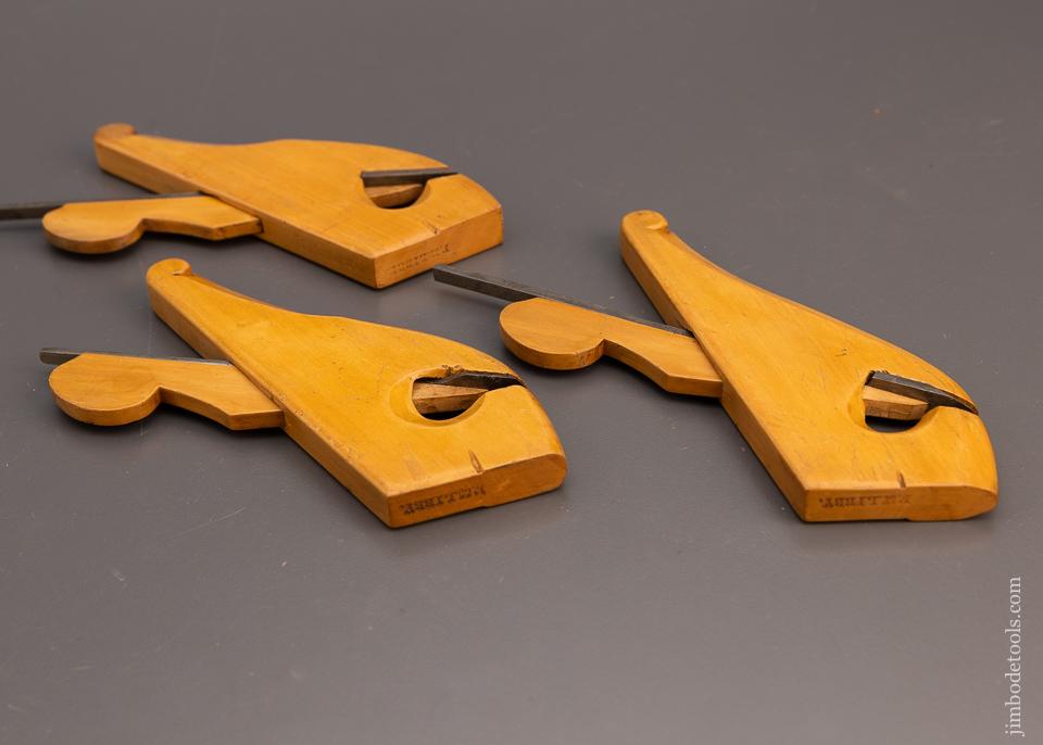 Sweet Set of Three Boxwood Coach Maker's Molding Planes - EXCELSIOR 100289