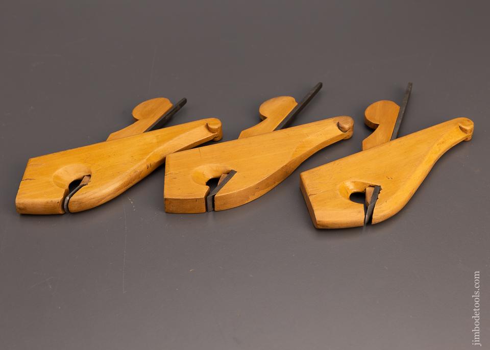 Sweet Set of Three Boxwood Coach Maker's Molding Planes - EXCELSIOR 100289