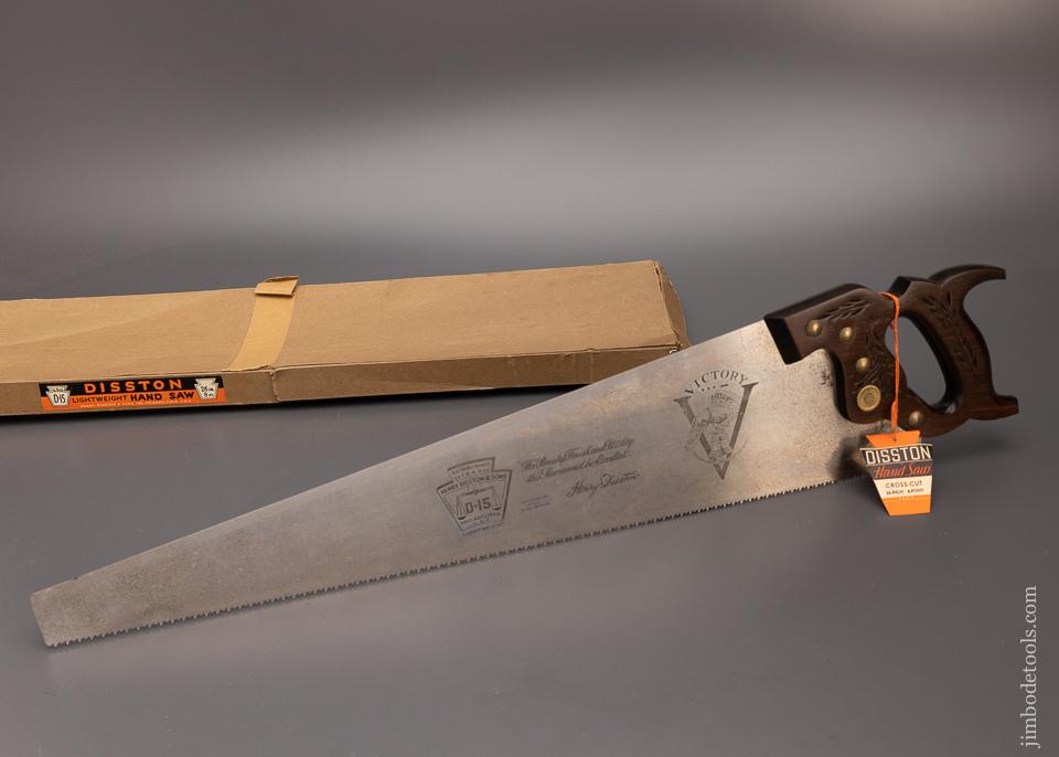 DISSTON D-15 Rosewood Handle VICTORY Hand Saw Mint in Box - EXCELSIOR 100333