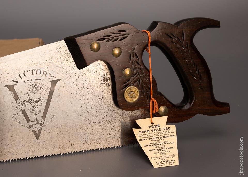 DISSTON D-15 Rosewood Handle VICTORY Hand Saw Mint in Box - EXCELSIOR 100333