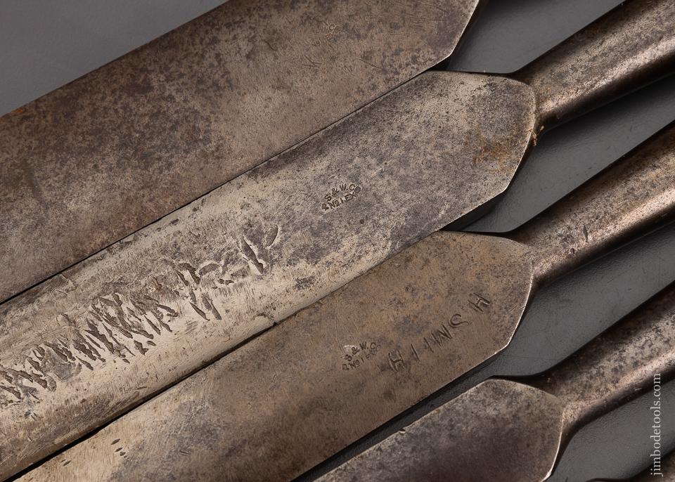 Unheard-of Complete Set of 9 Heavy Framing Chisels by PS & W CO. - EXCELSIOR 100959