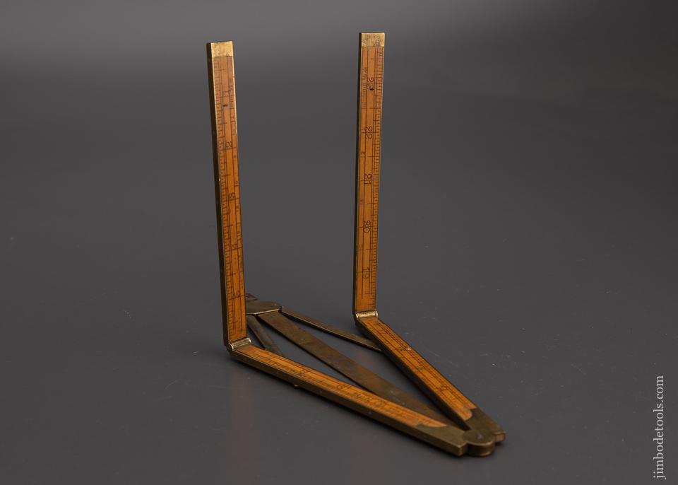 Rare STANLEY No. 54 Boxwood Rule with COWGILL’S PATENT Bevel Attachment - EXCELSIOR 101232